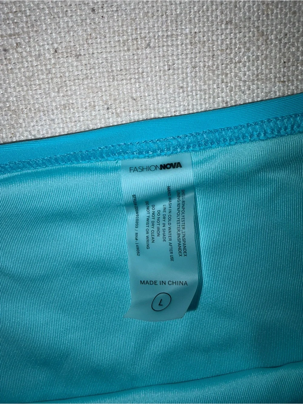Fashion Nova Turquoise High-Waist Bikini Brief